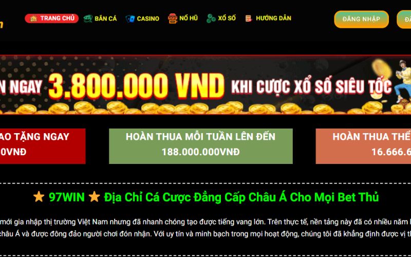 97win là nhà cái hàng đầu tại Việt Nam